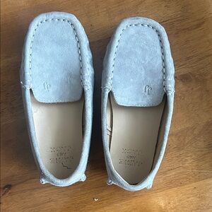 Janie and Jack BOYS Light Gray Suede Moccasin Dress Shoes